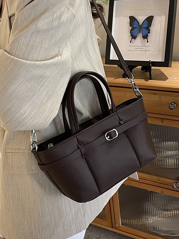 Bolso femenino 2025 nuevo patrón de lichi retro bolso de mensajero de un solo hombro para viajes diarios