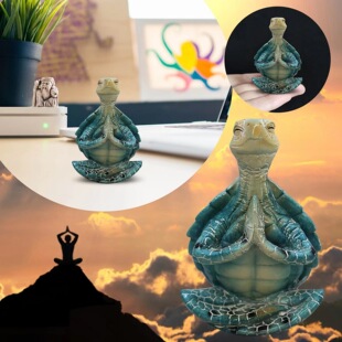 Cross-border Simulation Marine Turtle Meditation Leisurely Decorations Home Courtyard Ornaments Zen Sitting Turtle A22