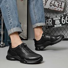 8882067厂家真皮男士休闲皮鞋牛皮自动扣便捷舒适潮流运动风男鞋