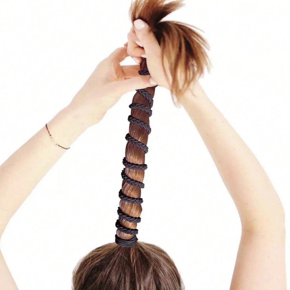Amazon transfronteriza explosión colorida peluca trenzada banda de correa anillo de cabello de cola de caballo alta torsión banda de correa de correa de cabello adornamiento de cabello