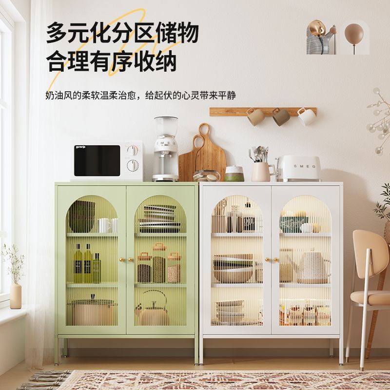 Gabinete de vinos de lujo ligero simple sala de estar doméstica contra la pared armario de comedor de hierro forjado armario de exhibición de piso armario de comedor armario de almacenamiento multicapa