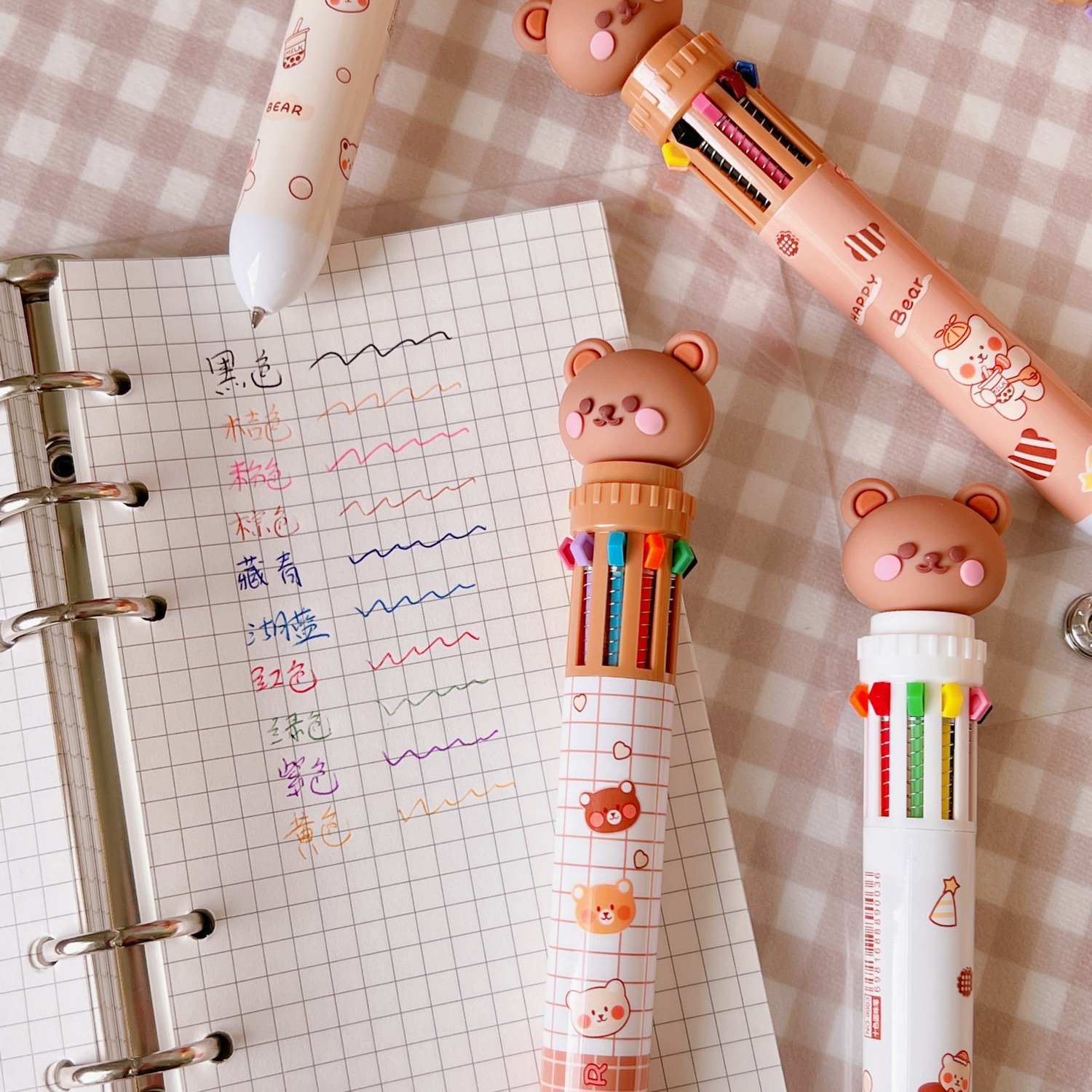 Cute Bear Shape Quick-drying Students Stationery Ballpoint Pen 1pcs display picture 2