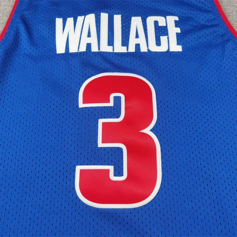Баскетбольная майка Big Ben Pistons №3 Ben Wallace ретро синяя WALLACE
