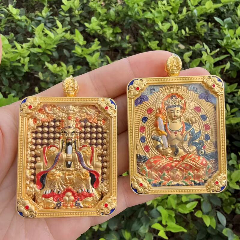 新商品おすすめ ロン・ウィー両面立体小唐カ 八大守護聖人 ザキラムネックレス ゴールドスワルプ仏陀|undefined