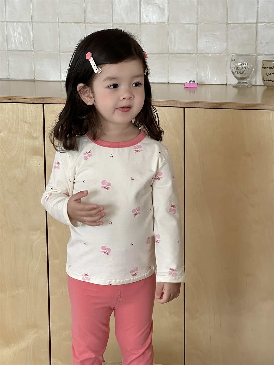 Pijamas infantiles de otoño conjunto de casa 2025 ropa de otoño ropa infantil coreana pijamas niñas ropa de hogar dos piezas