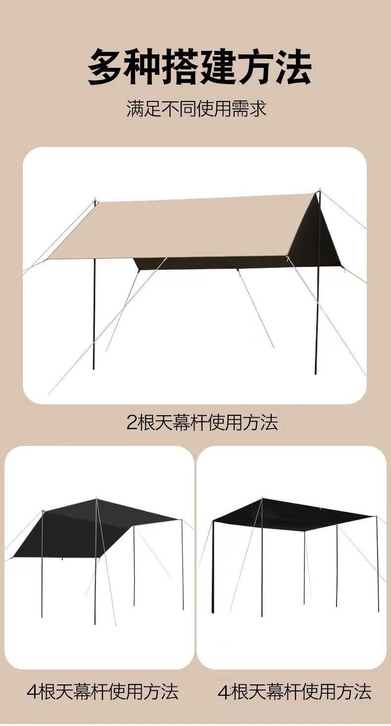 Outdoor Canopy Tent Hexagon Canopy Windproof Rainproof Awning Portable Picnic Outings Canopy Cloth
