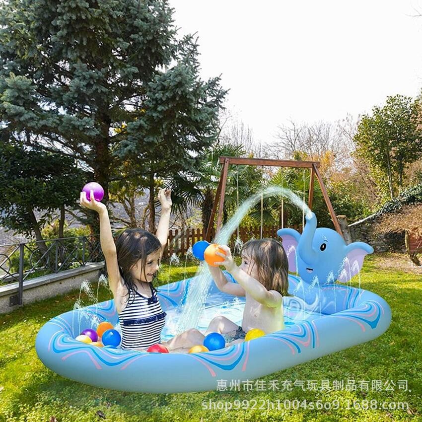 Supply inflatable elephant fountain children's home outdoor swimming pool round ocean ball pool baby paddling pool