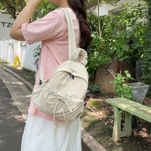 韩国小众设计新款纯色双肩包旅行户外背包轻便百搭大容量学生书包