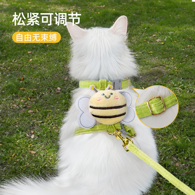 猫の牽引紐は、外に出るのを防ぐために、専用の猫のベストタイプの胸のストラップの小型犬と犬の逃げを防ぐために、猫のひもを散歩します。|undefined