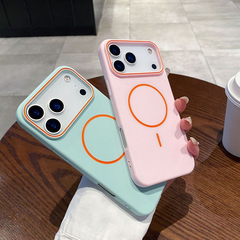 适用iPhone17pro手机壳磨砂细圈磁吸苹果16pro硅胶软壳防摔保护套|undefined