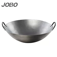 JOBO чугунная wok с круглым дном и двумя ушами, традиционная китайская сковорода, кантонская кухня