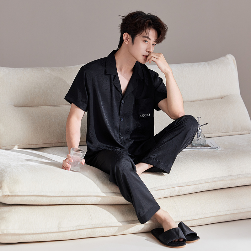 뱀피 남성 반팔 긴바지 블랙