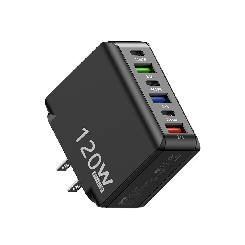 120Wスマートフォン充電器3USB 3PD美規欧規英規多口充電器ヘッド|undefined