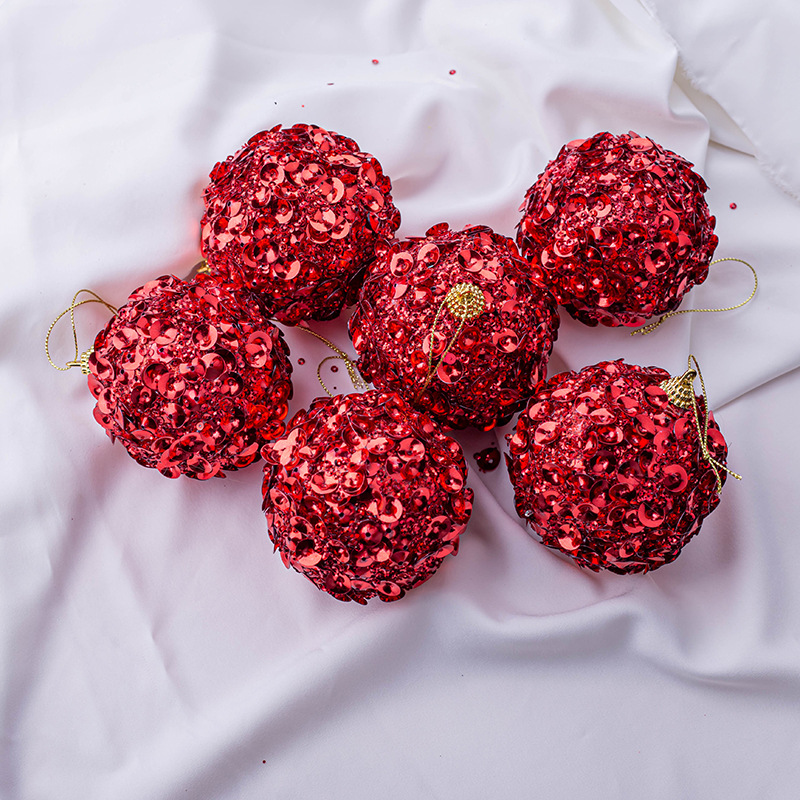 8cm6 flor roja oblea espuma BOLA DE Navidad decoración suministros centro comercial ventana hogar colgante bola