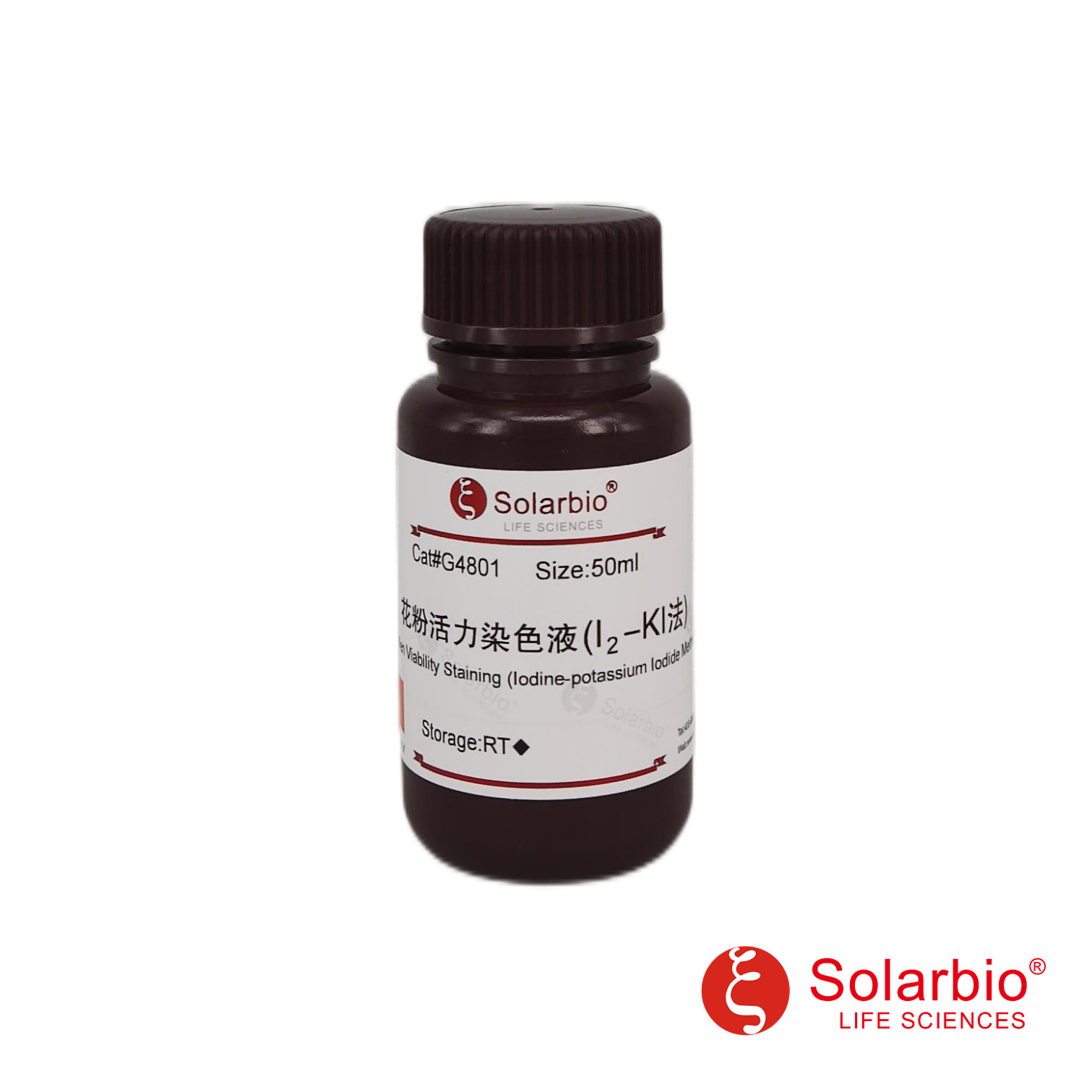 G4801 花粉活力染色液(I2-KI法) 染成蓝色 鉴别花粉的活力 索莱宝