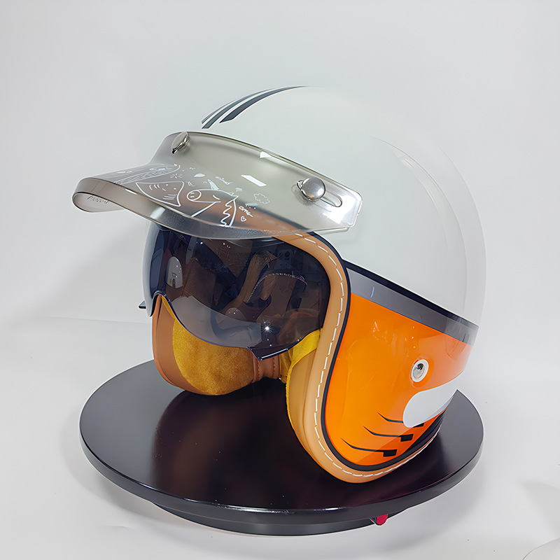 Helmet Brim Motorcycle Helmet Hat Rim Half Helmet Cute Cyber Celebration Sunshade Sunscreen 3/4 Helmet Vintage Accessories