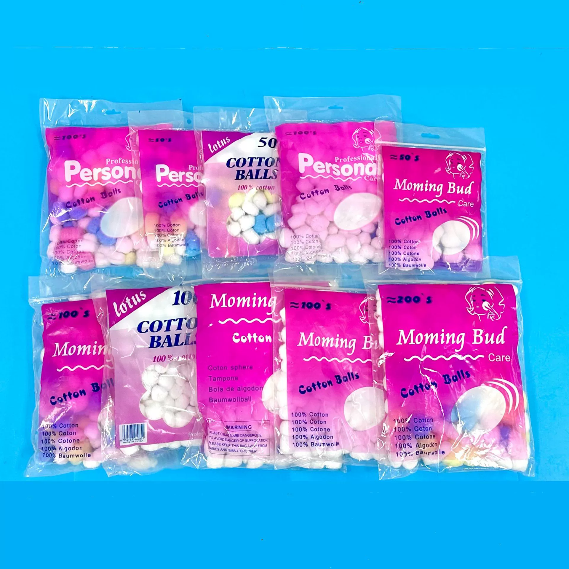 Новые трансграничные 100 штук обезжиренных ватных шариков, косметические ватные шарики для очищения лица, снятия макияжа без остатков, ежедневного увлажняющего макияжа.