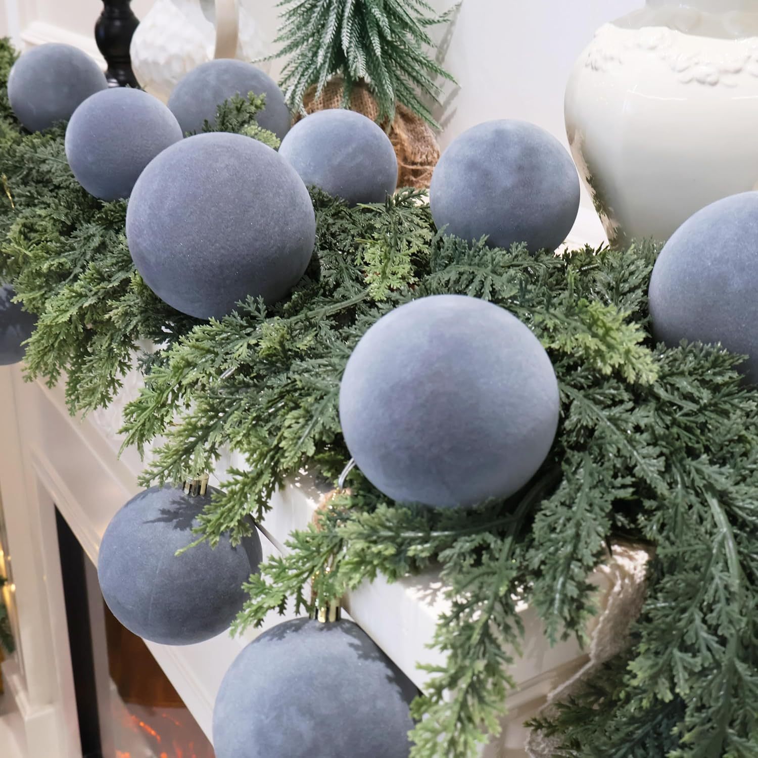 Spot 6 cm juego de bola de floquete fiesta de Navidad festiva decoración de ventanas del centro comercial bola colgante fábrica directa