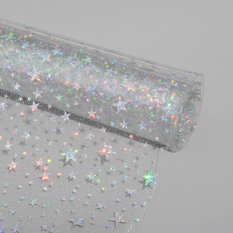 供应各种彩色镭射效果PVC化妆包洗漱包材料