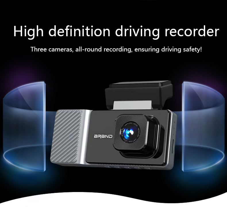 Cross-border new three-recording A8 driving recorder wifi mobile phone connection HD night vision three-lens wide-angle Cardvr