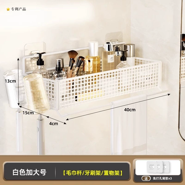 White big towel, toothbrush, glass holder