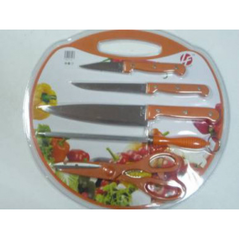 Nuevo conjunto de tarjetas de succión de cocina de acero inoxidable de seis piezas cuchillo de cocina multifuncional cuchillo de frutas conjunto de cuchillos