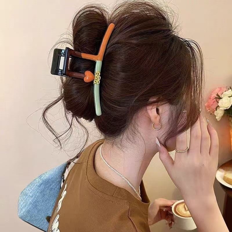 2026 nuevo clip de cabello ondulado clip de cabello de tiburón grande clip de cabello de mujer detrás de la cabeza de alta sensación clip de cabello accesorios para el cabello