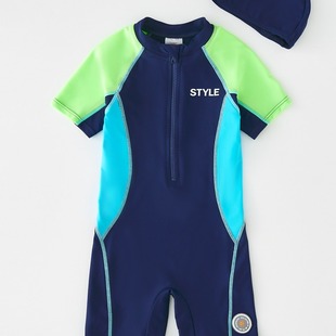 Korean fashion children one-piece swimsuit boy sports sun protection quick dry boy swimsuit baby beach surfing suit