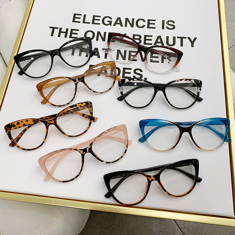 Simple Style Solid Color Pc Cat Eye Full Frame Optical Glasses display picture 1