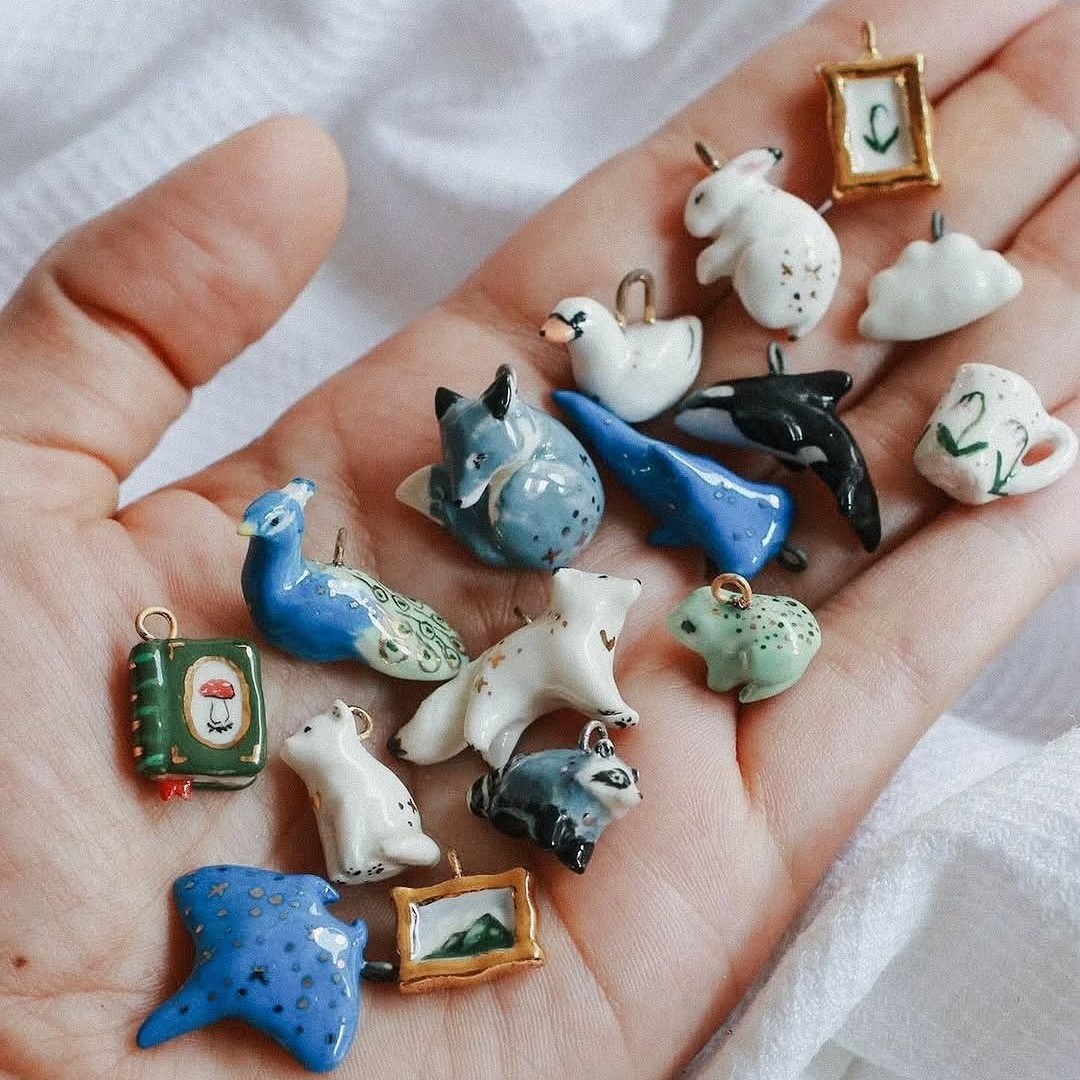 欧美跨境新款不锈钢海洋生物系列吊坠DIY炉内真空电镀18K金保色女