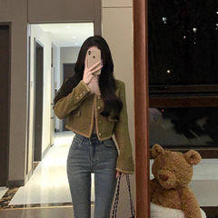2025早秋季新款感气质开衫夹克上衣法式复古小香风短款外套女