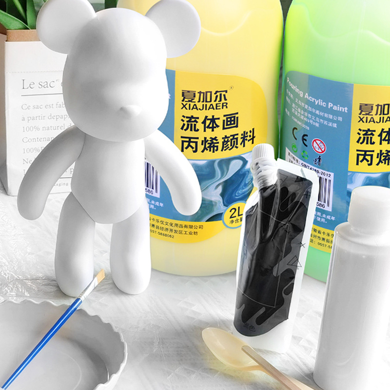Chagall fluid paint press large barrel 2L bottle creative diy fluid bear acrylic paint wholesale