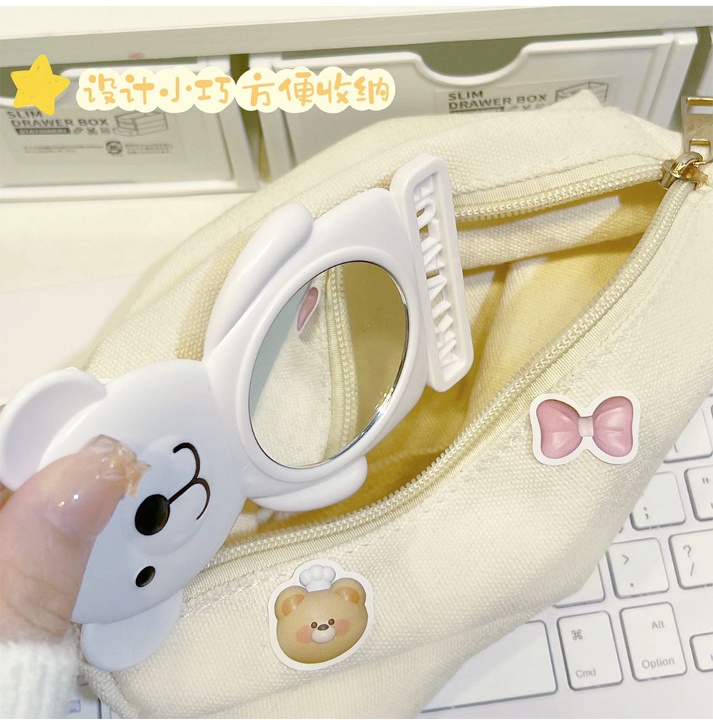 ART VALUE Bear Mirror, Cute Cartoon portable mirror, Touch-up High List, Small makeup mirror wholesale undefined