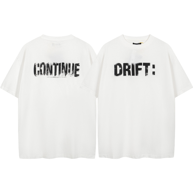 Marca de moda FAR.ARCHIVE vintage lavado angustiado carta impresión hombres suelta pareja de mujeres casual Camiseta de manga corta