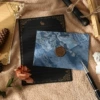 3 ocean blue envelopes + 8 black rabbit stationery + 3 fire paint seals [fire paint wax material]