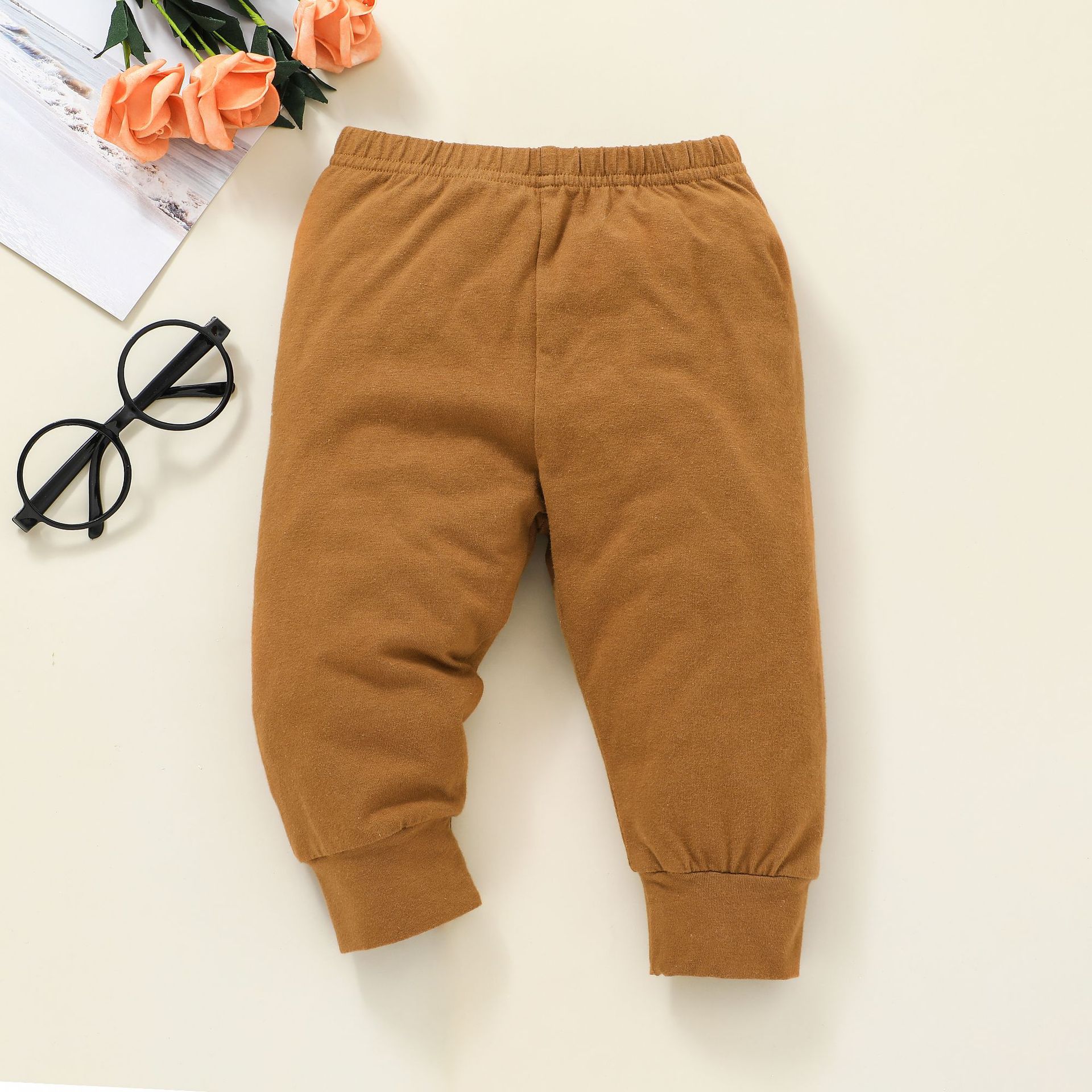 new style childrens longsleeved alphabet romper trousers suit baby childrens clothes threepiece romperpicture6
