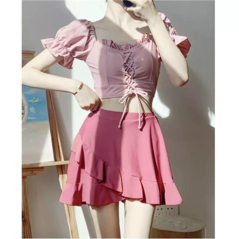Split swimwear for students, 2023 collection, with short sleeve