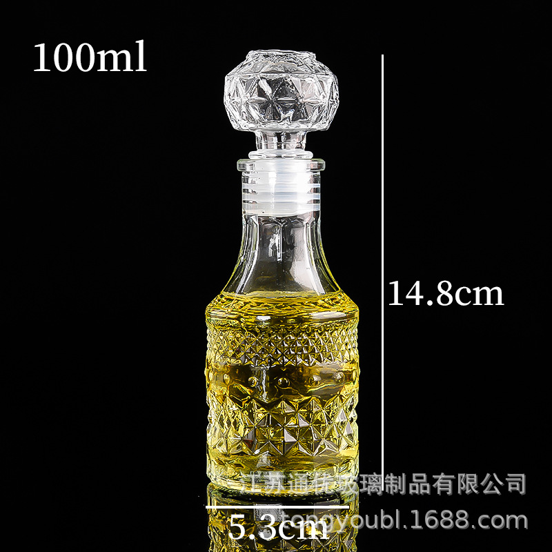 Pequeña botella de vino de vidrio resistente a altas temperaturas decantador a prueba de fugas pequeña botella de vino decoración moderna simple 50ml-150ml separador de vino