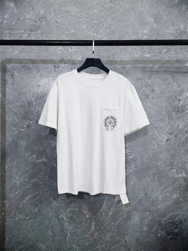 高バージョン クロームハーツ 春夏新作 クロームハーツ クラシック ビッグホースシュークロスフラワー オーラー半袖Tシャツ|undefined