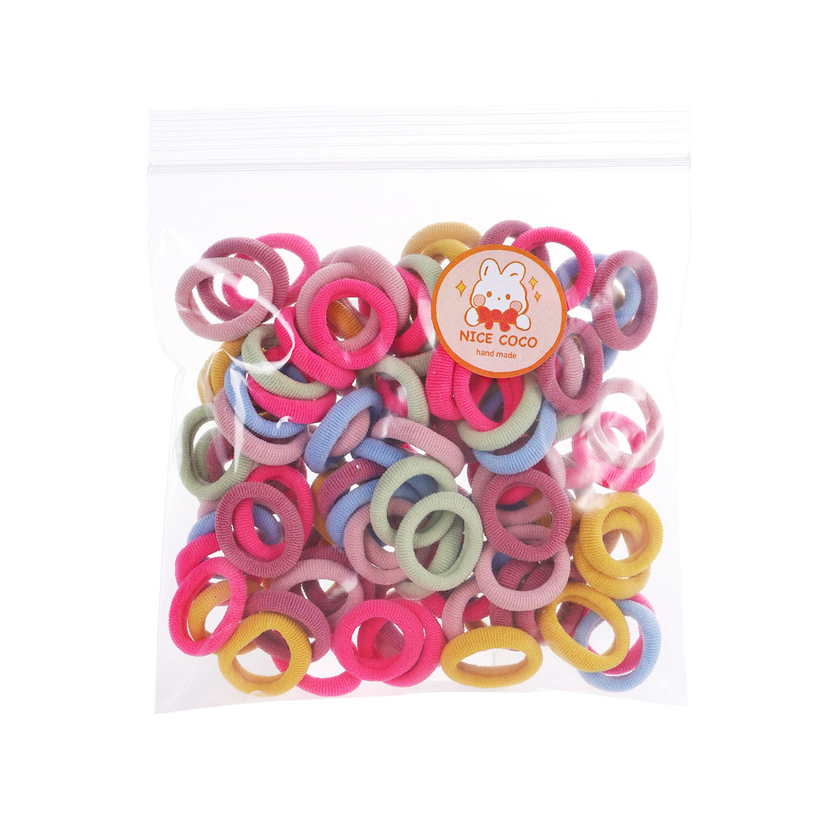 Pequeño anillo de cabello para niños coreanos, anillo de toallas para bebés, banda de cabello para niñas, caramelo de color, anillo de pulgar.
