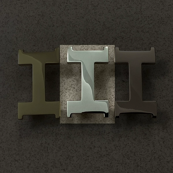 Type A 2.5cm wide - shiny silver buckle