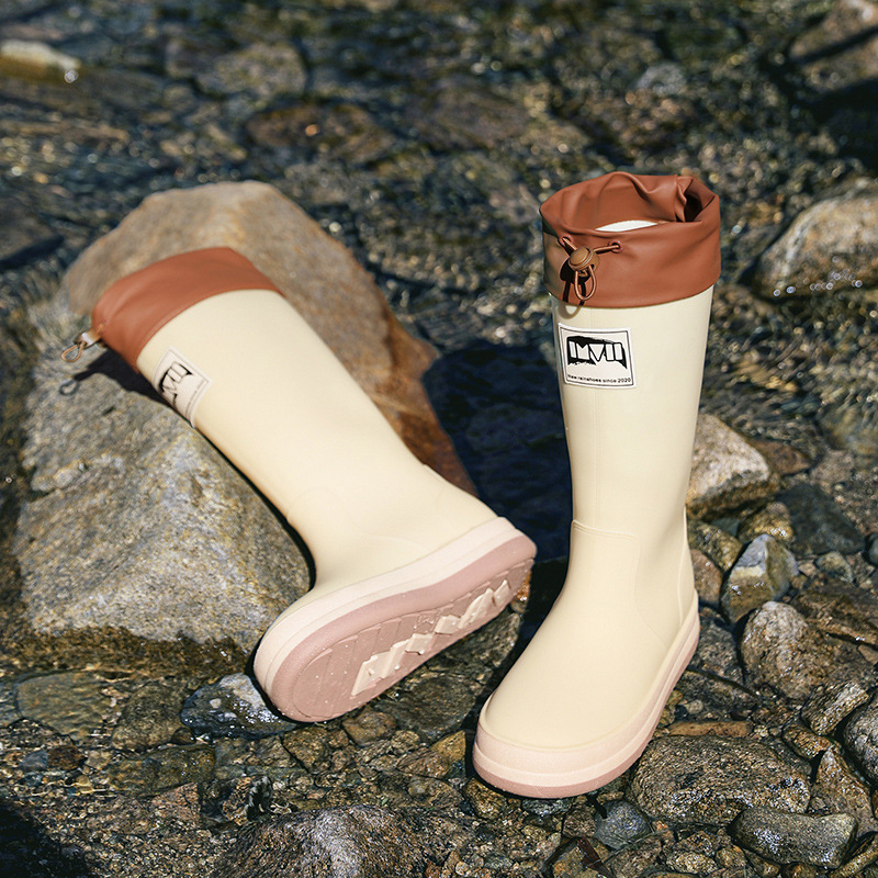 Scarpe impermeabili calde e morbide a cilindro alto, nuovi stivali da pioggia alla moda da uomo e da donna, suola in gomma spessa antiscivolo_voghion.com