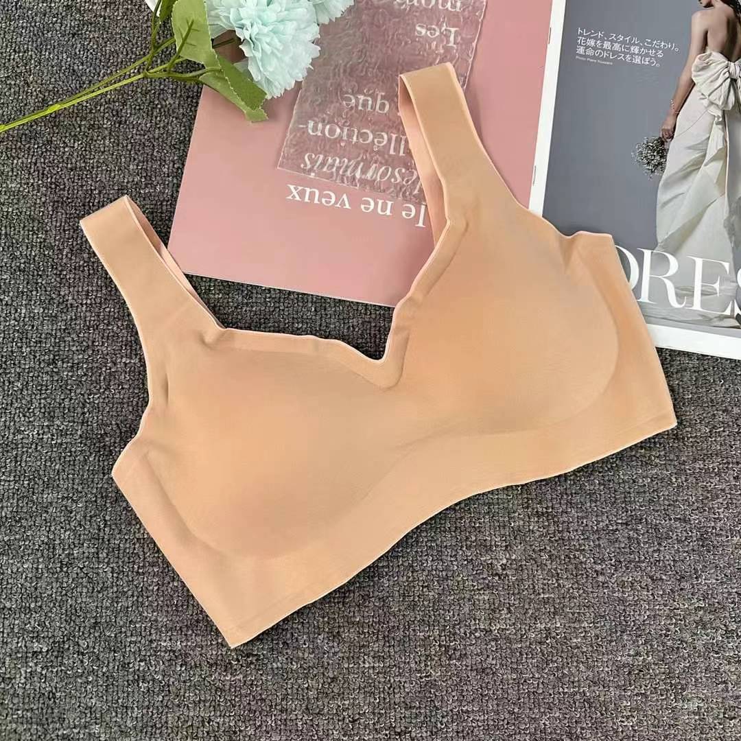 Nueva taza de látex sin marcas de alta calidad, chaleco de dama sin anillo de acero, bra de yoga, ropa interior deportiva, mujer al por mayor