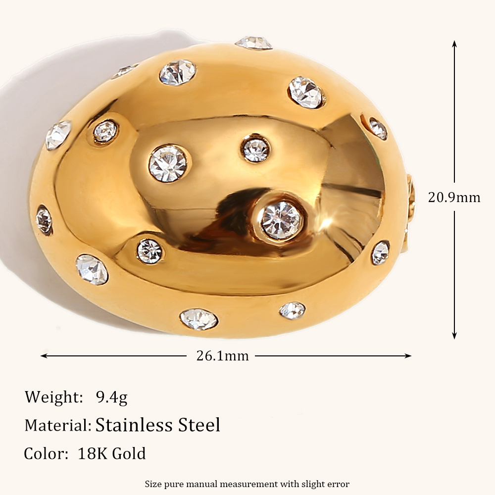 비둘기 프로틴 다이아몬드 브로치 - 골드