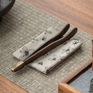 ∈Ebony Solid Wood Tea Clip, Tea Cup Clip, Kung Fu Tea Set Spare Parts, Household Tea Clip, Tweezers, Cup Washing Clip