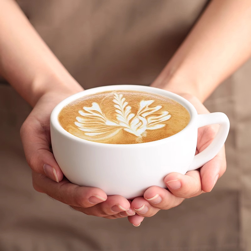 Japanese Sawada Professional Third Generation Thickened Latte Cup Coffee Cup and Saucer suit Ceramic Large Capacity 320ml