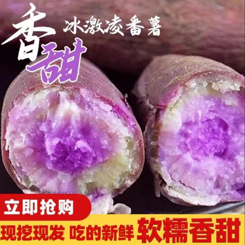 正宗广东一点红冰淇淋新鲜现挖番薯沙地紫心香甜红薯板栗花心地瓜