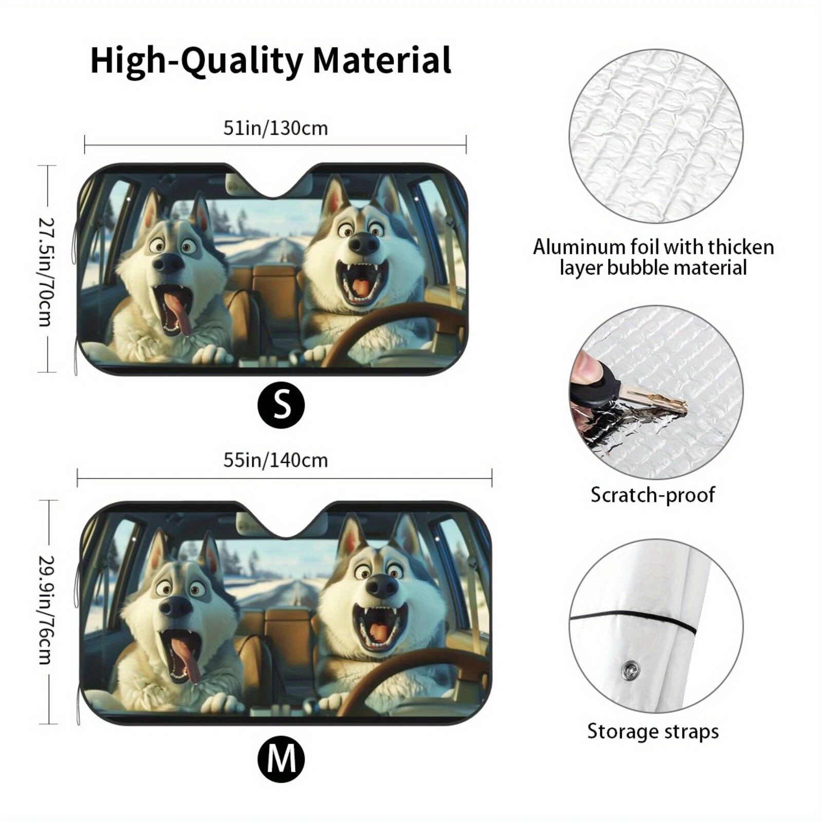 Cross-Border Hot-Selling Front Windshield Heat-Insulating Sunshade Car Universal Aluminum Foil Sunshade Easy to Install and Store