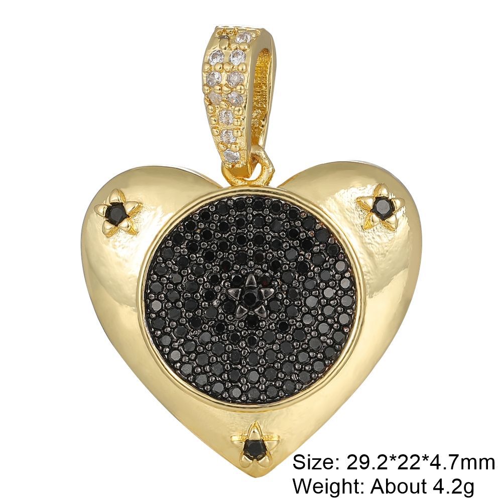 5g Weight Pendant Jewelry Making Type Rhinestones Inlay Material DIY Jewelry Accessories Classification 1 Piece Quantity Copper Material Heart Shape Pattern Plating Design Casual, Retro, Classic Style Style 1 Piece Copper Rhinestones Heart Shape Pendant 7