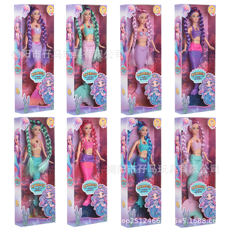 Factory Direct Supply Cross-Border Supply 30cm New Mermaid Doll Bagged Boxed Light Music Multiple Styles and Colors